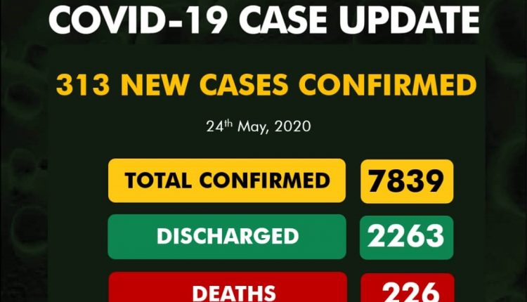 NCDC's 313 new cases of COVID-19, surge cases to 7839, deaths 226